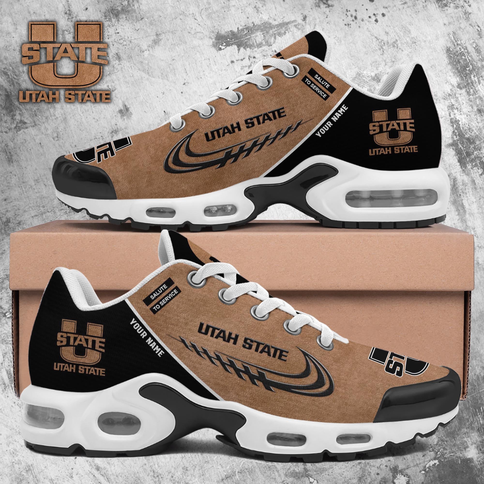 Utah State Aggies TN Shoes 2025 Version Custom Name, Shoes For Football Fans, Fan Gifts PH637