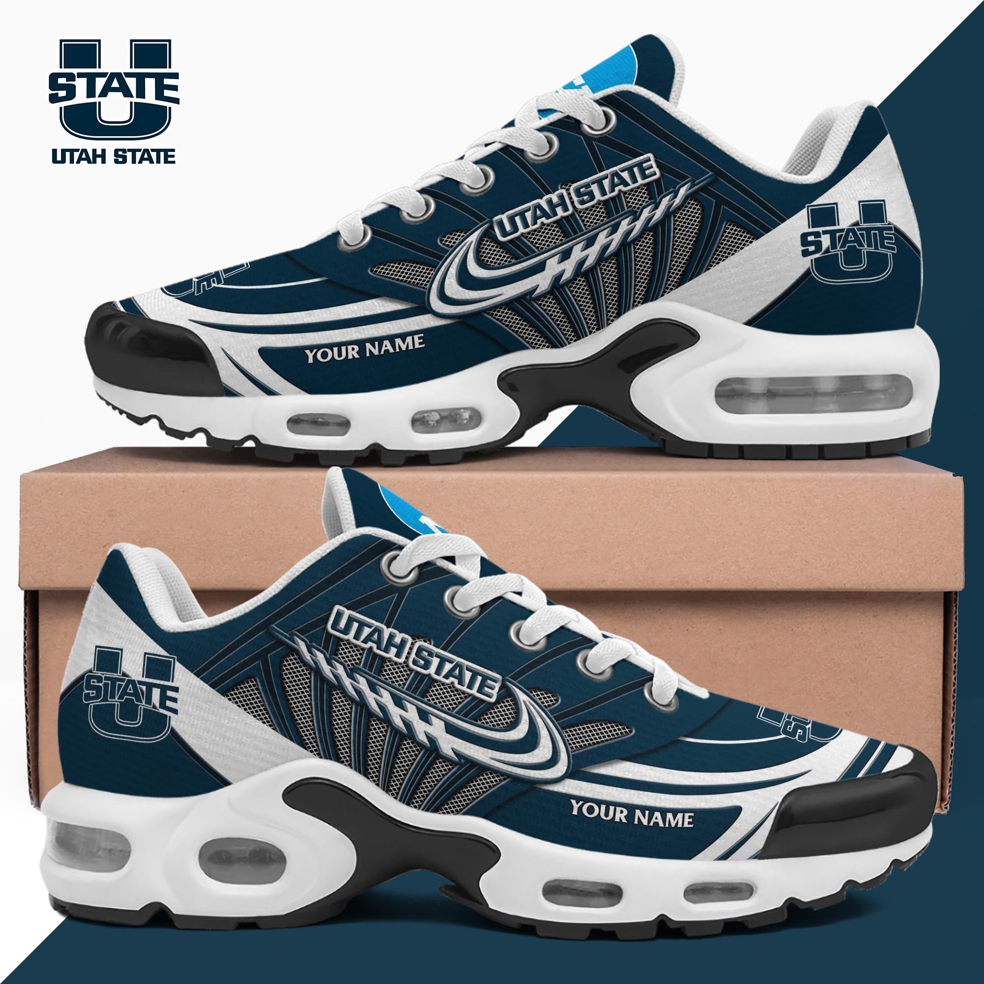 Utah State Aggies TN Shoes 2025 Version Custom Your Name 594