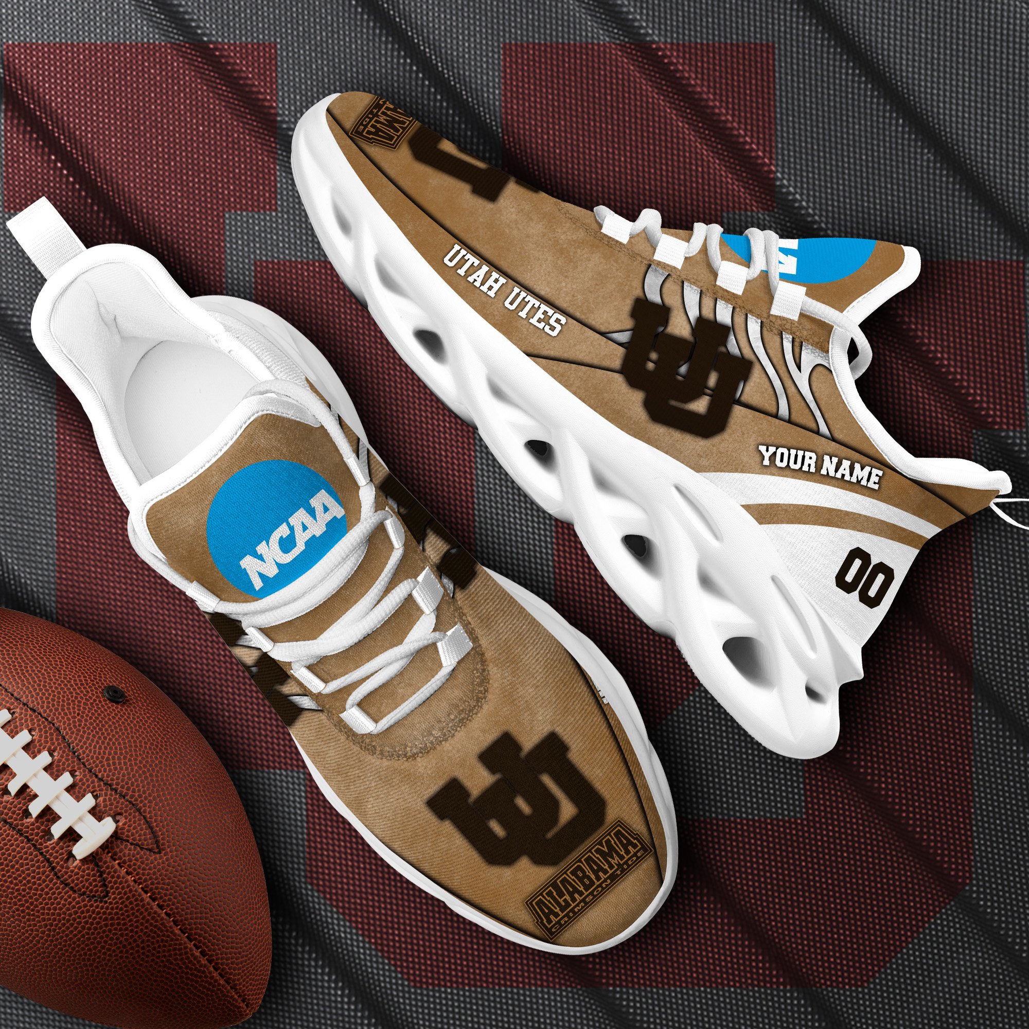 Utah Utes Black Max Soul Shoes 2025 Versions Custom Your Name And Number 312