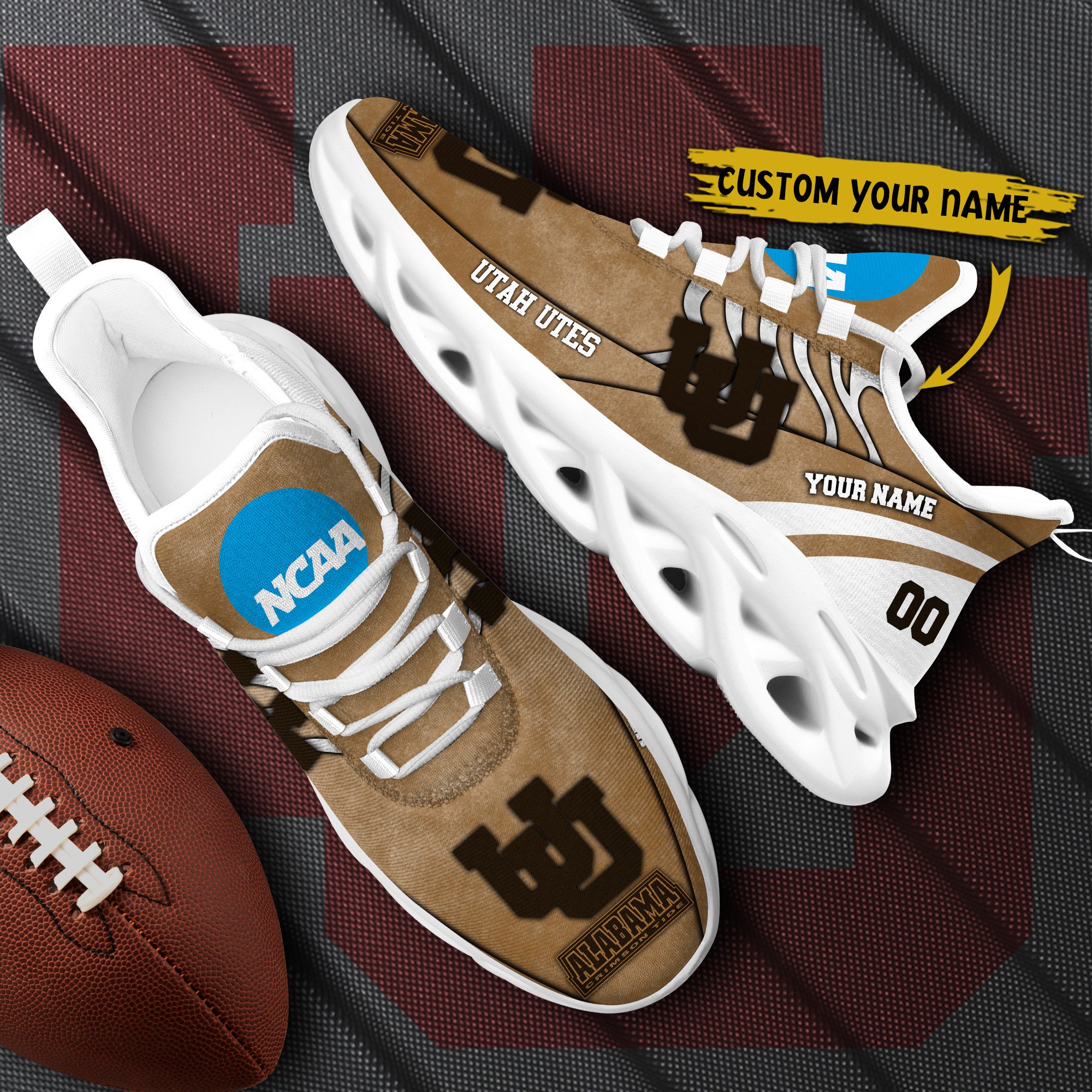 Utah Utes Black Max Soul Shoes 2025 Versions Custom Your Name And Number 312