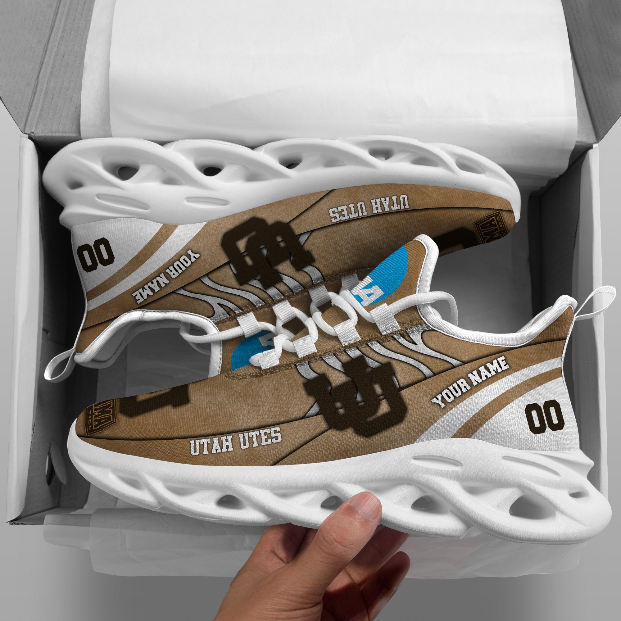 Utah Utes Black Max Soul Shoes 2025 Versions Custom Your Name And Number 312