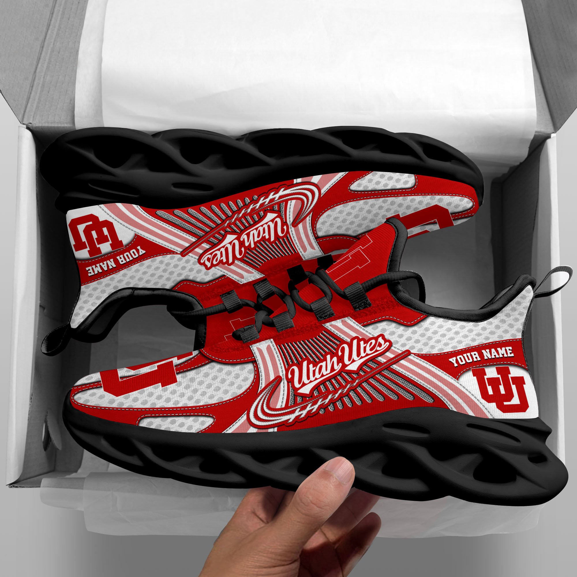 Utah Utes Clunky Sneakers Custom Your Name, Sport Sneakers, Sport Gifts For Fan, Gifts For Him