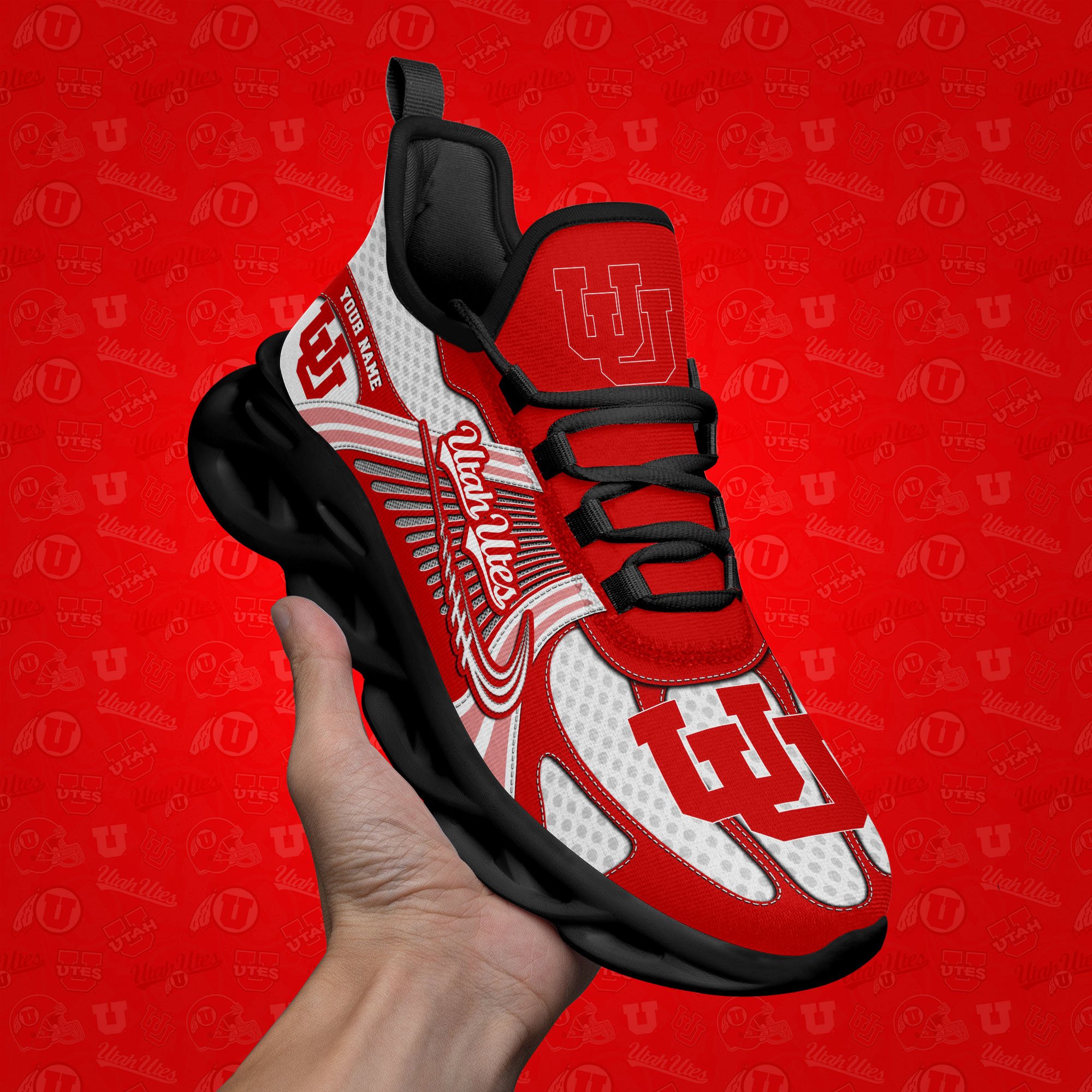 Utah Utes Clunky Sneakers Custom Your Name, Sport Sneakers, Sport Gifts For Fan, Gifts For Him
