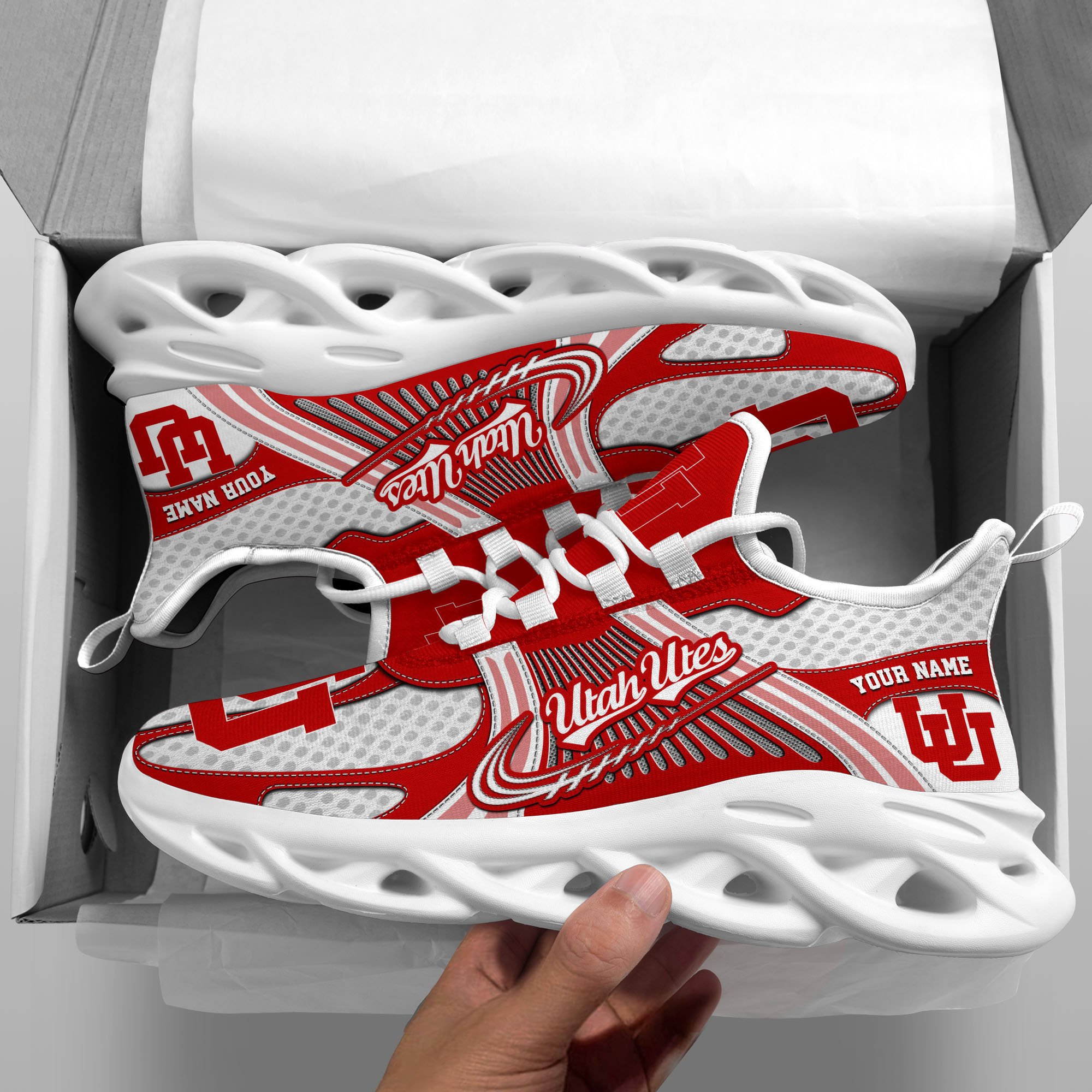 Utah Utes Clunky Sneakers Custom Your Name, Sport Sneakers, Sport Gifts For Fan, Gifts For Him