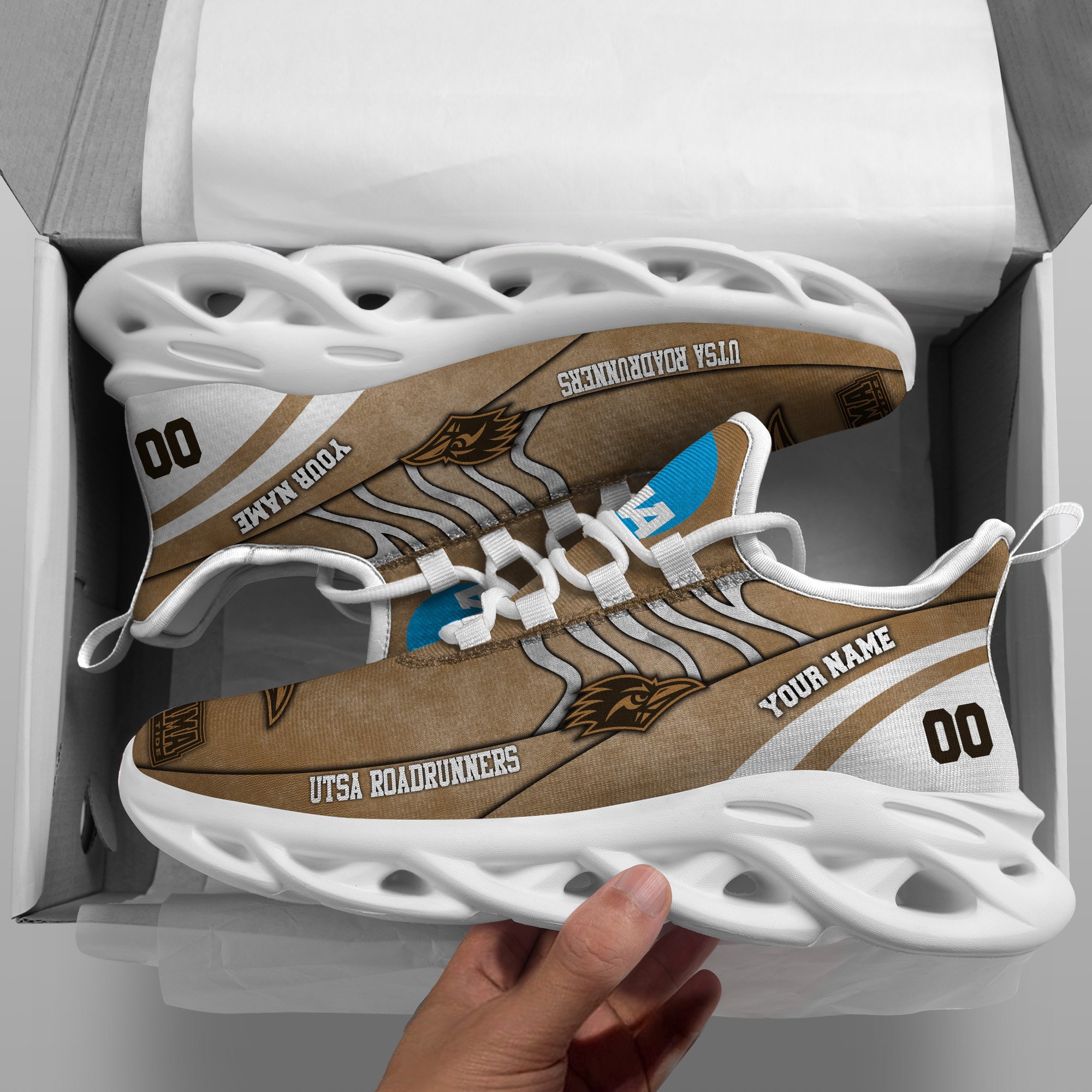 UTSA Roadrunners Black Max Soul Shoes 2025 Versions Custom Your Name And Number 312