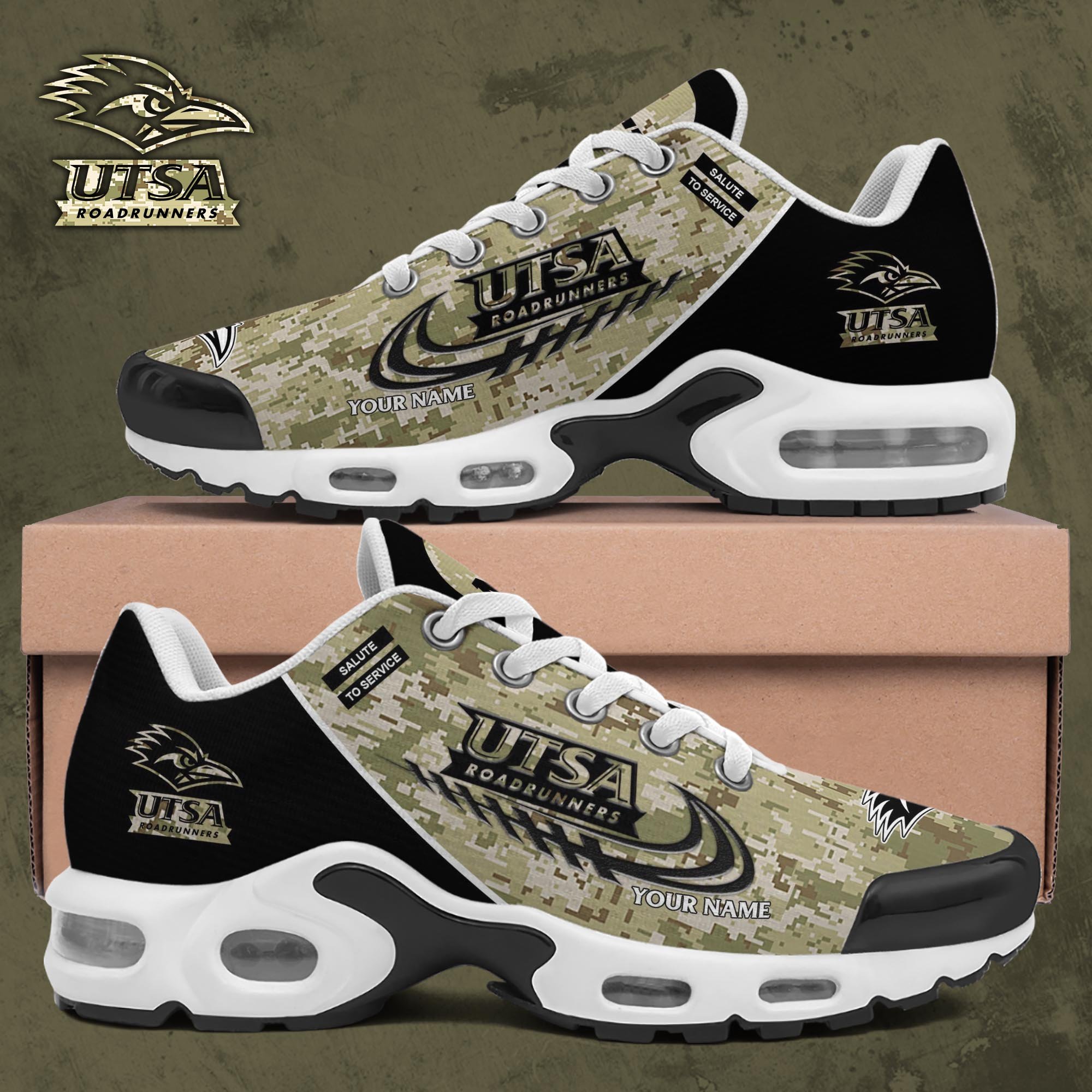 UTSA Roadrunners TN Shoes 2025 Version Custom Name, Camouflage Shoes, Gifts For Football Lovers PH636