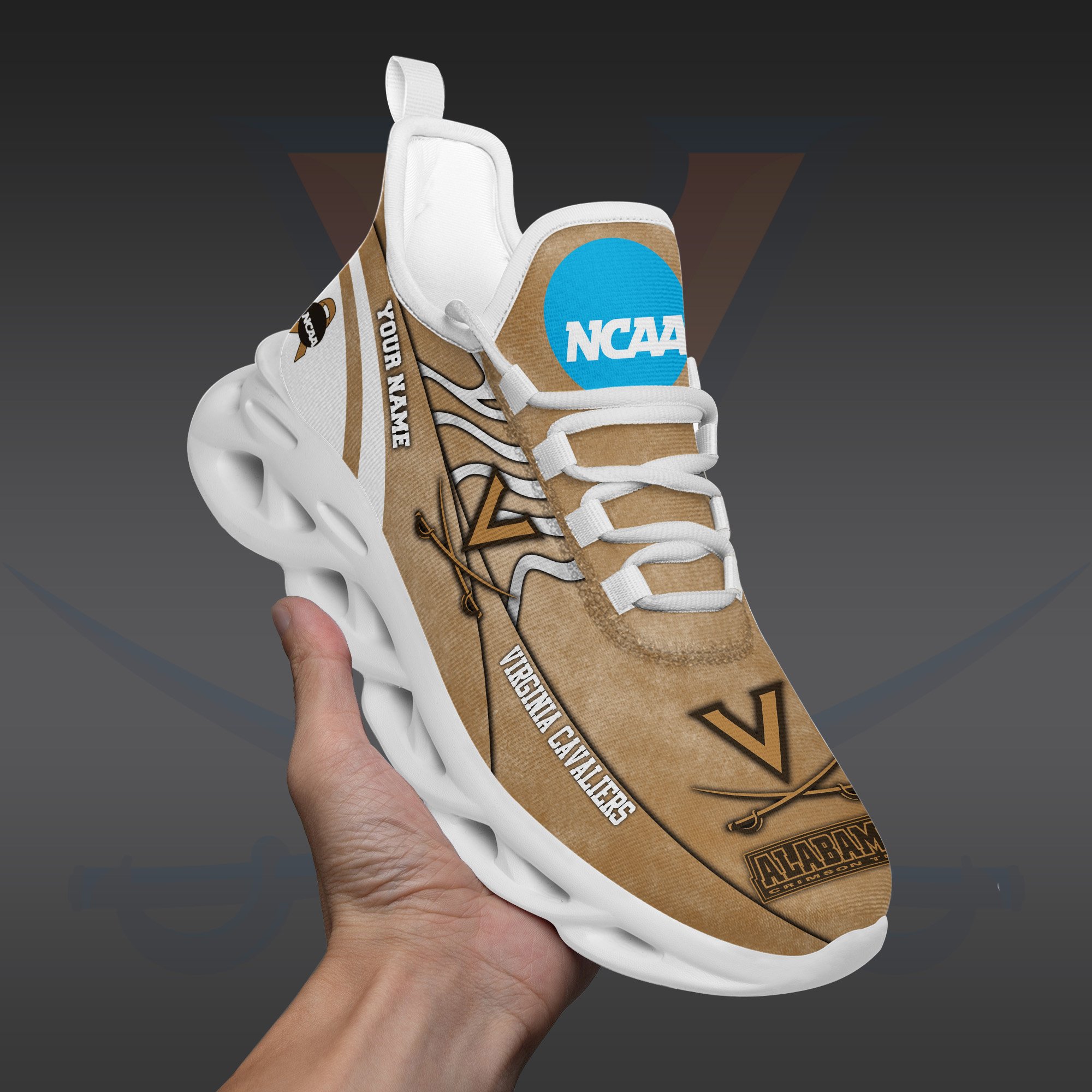 Virginia Cavaliers Black Max Soul Shoes 2025 Versions Custom Your Name And Number 312