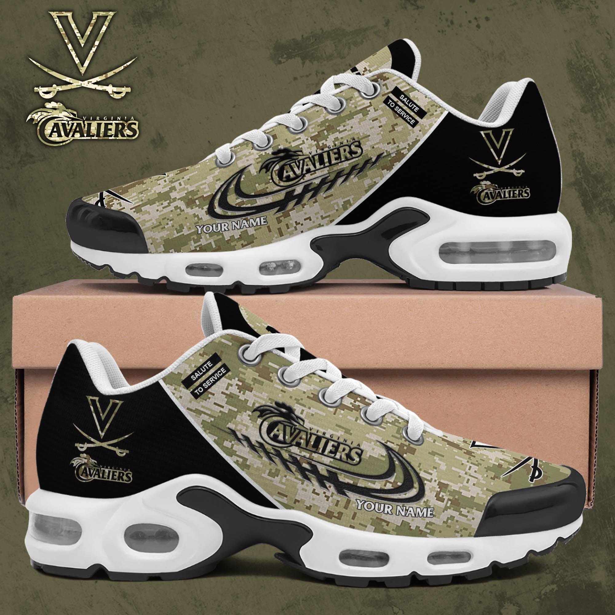 Virginia Cavaliers TN Shoes 2025 Version Custom Name, Camouflage Shoes, Gifts For Football Lovers PH636