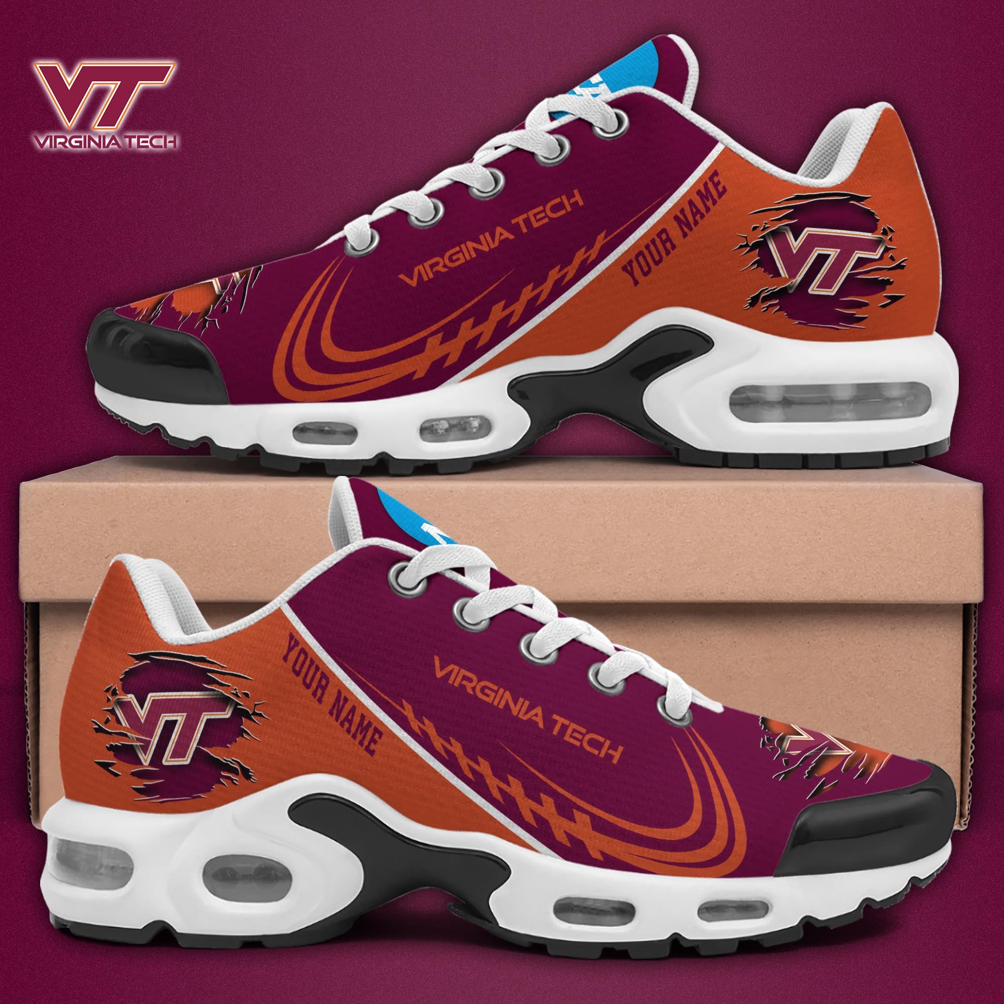 Virginia Tech Hokies TN Shoes 2025 Version Custom Name 