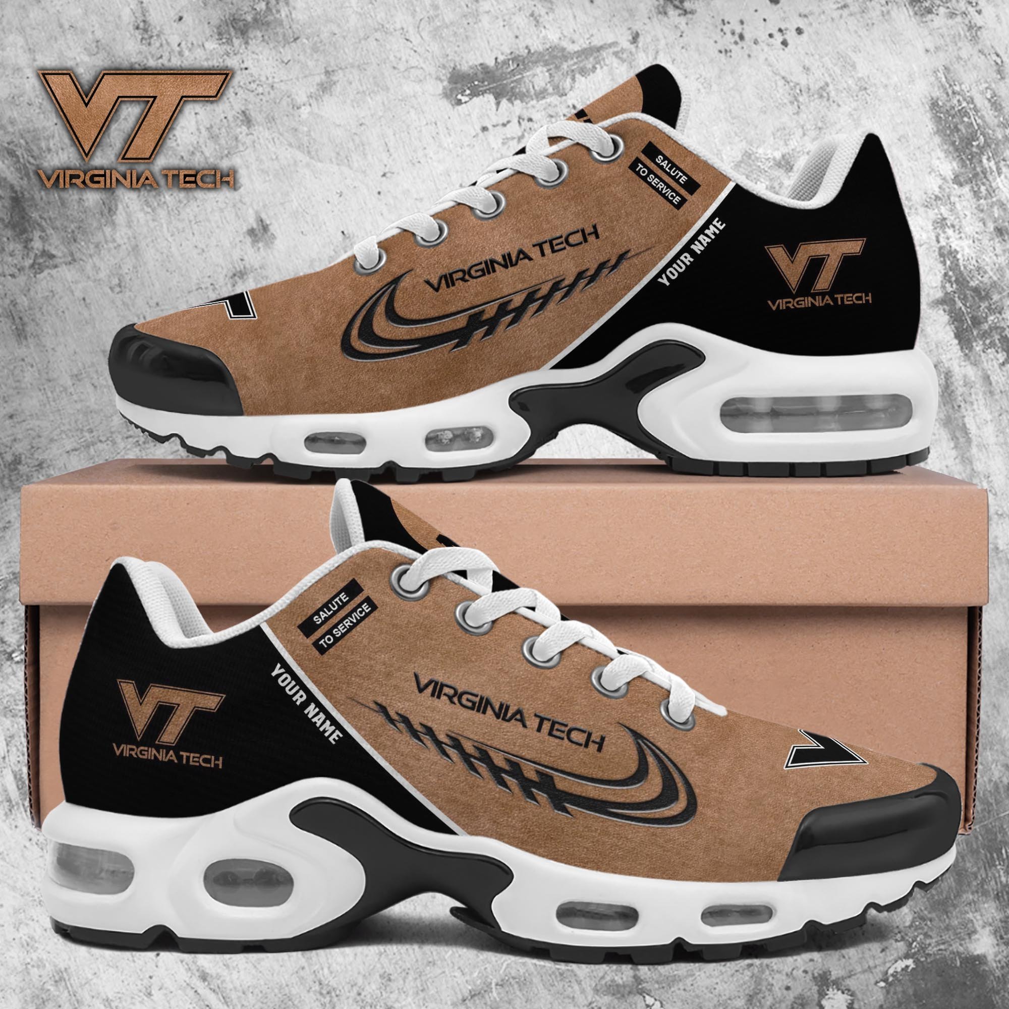 Virginia Tech Hokies TN Shoes 2025 Version Custom Name, Shoes For Football Fans, Fan Gifts PH637