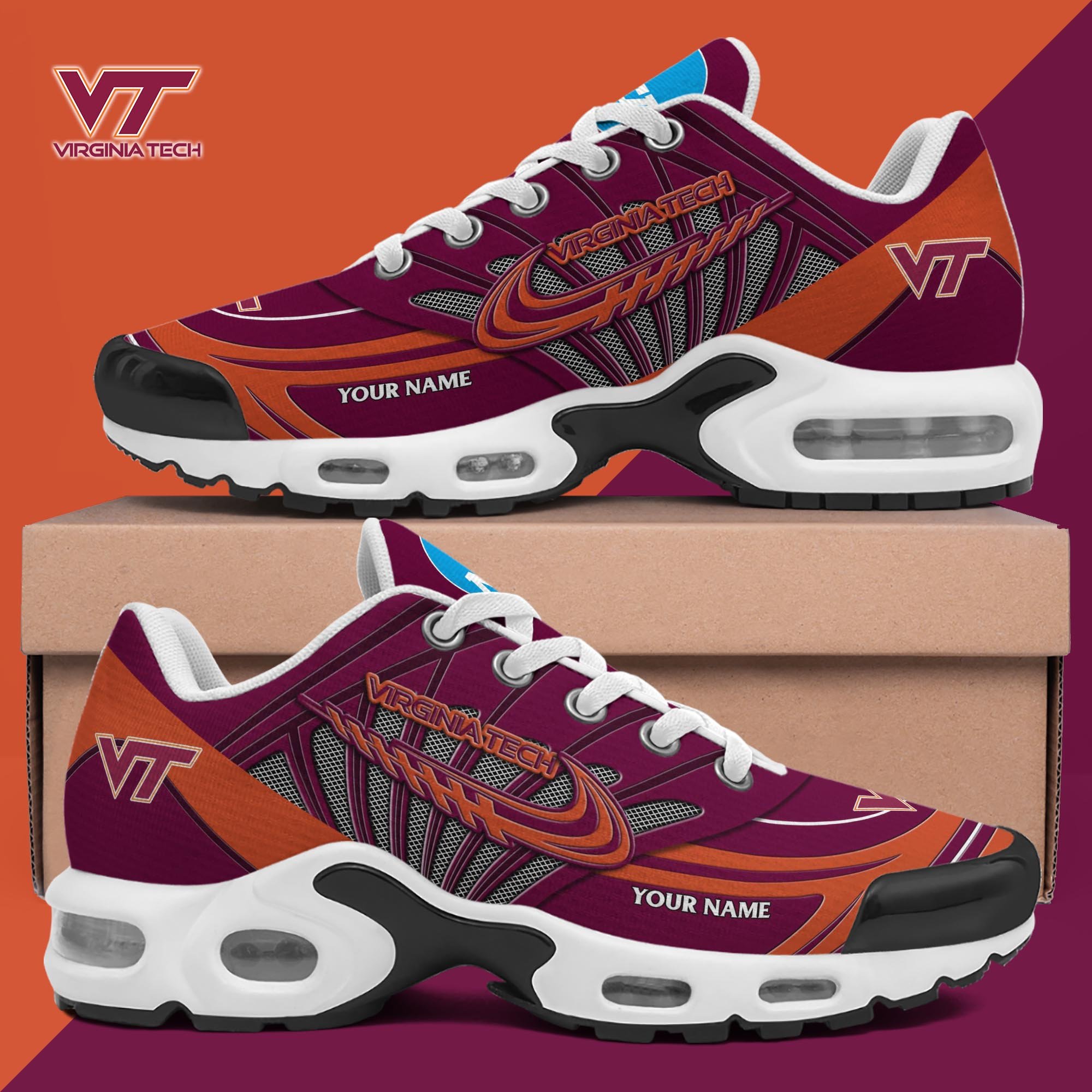 Virginia Tech Hokies TN Shoes 2025 Version Custom Your Name 594