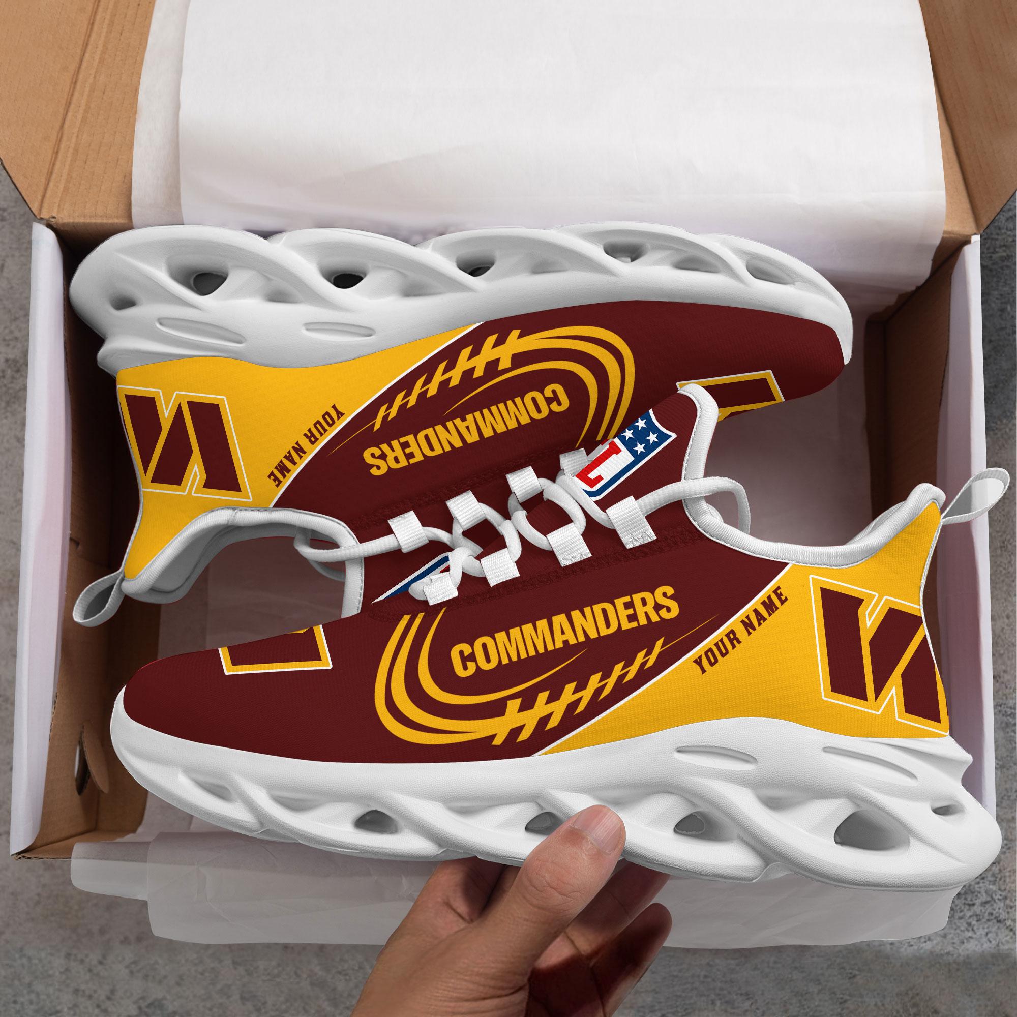 Washington Commanders Black Max Soul Shoes 2025 Versions Custom Name 630