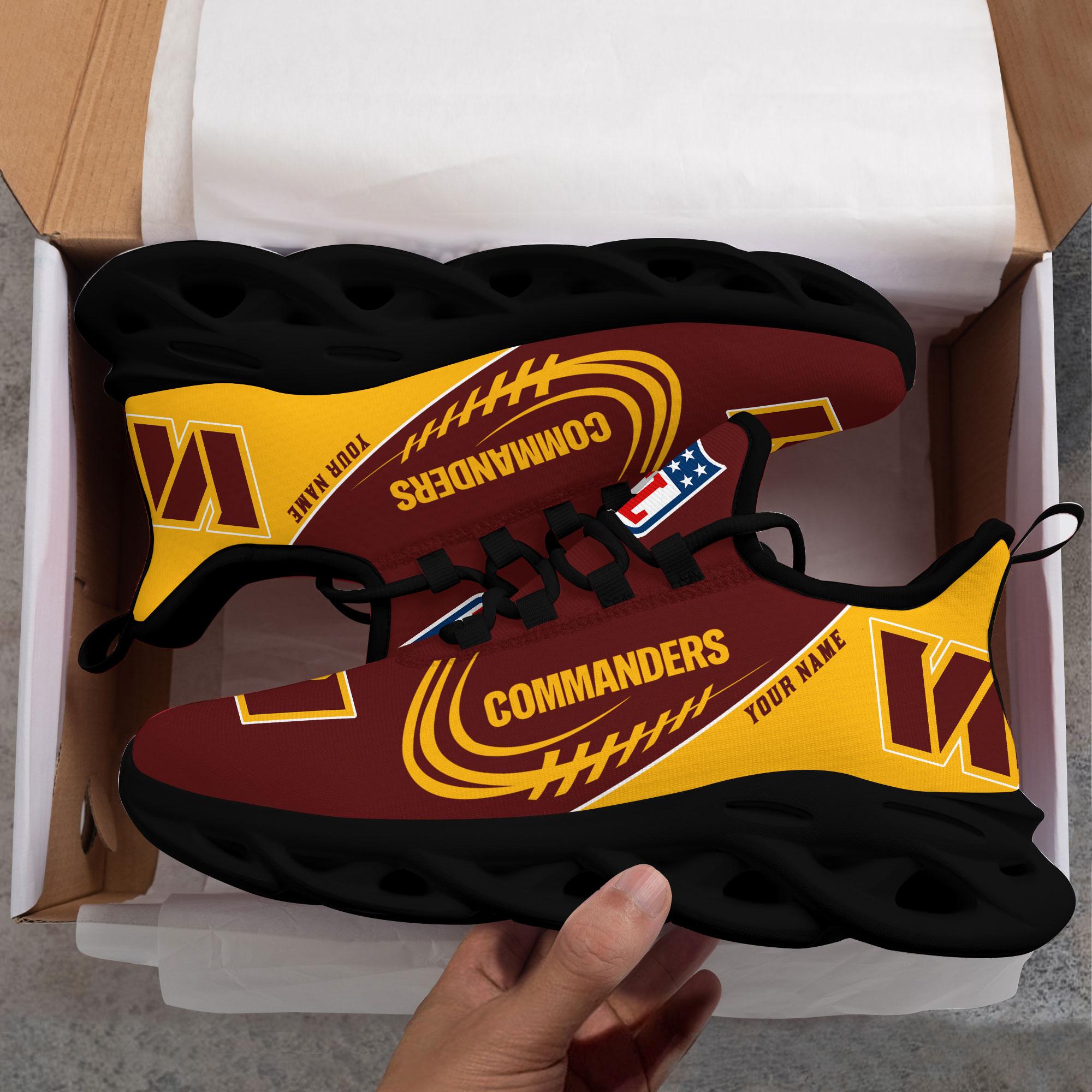 Washington Commanders Black Max Soul Shoes 2025 Versions Custom Name 630
