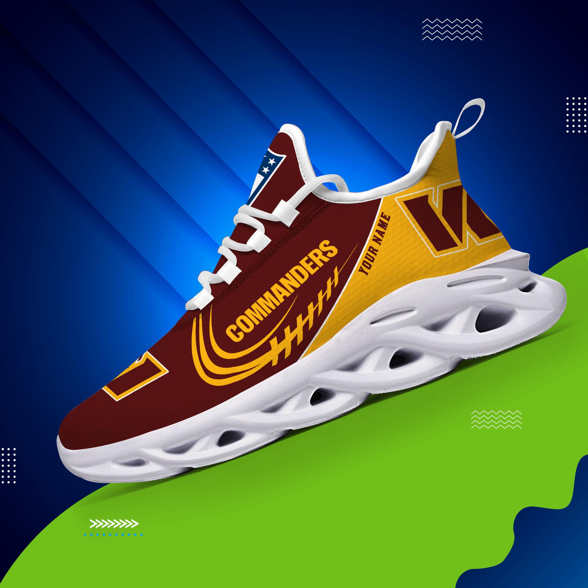 Washington Commanders Black Max Soul Shoes 2025 Versions Custom Name 630