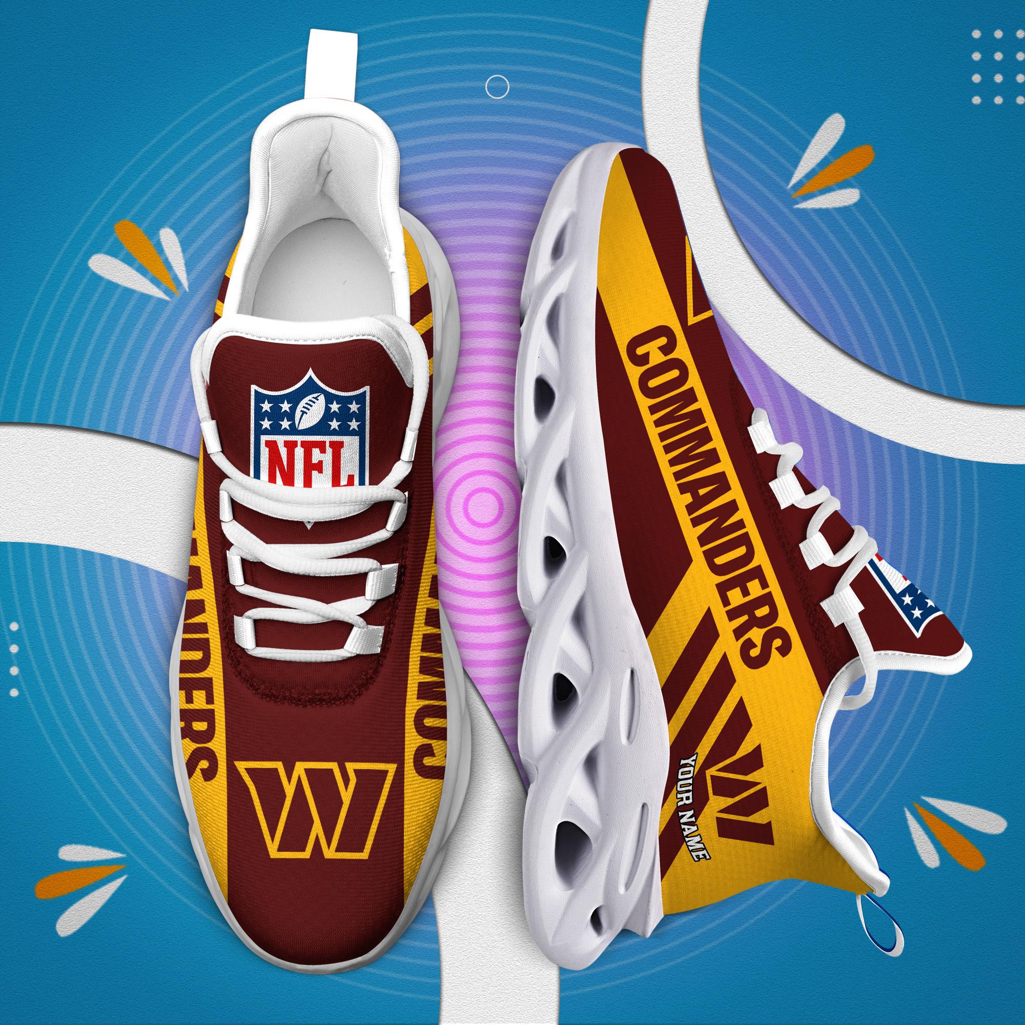 Washington Commanders Black Max Soul Shoes 2025 Versions Custom Name 635
