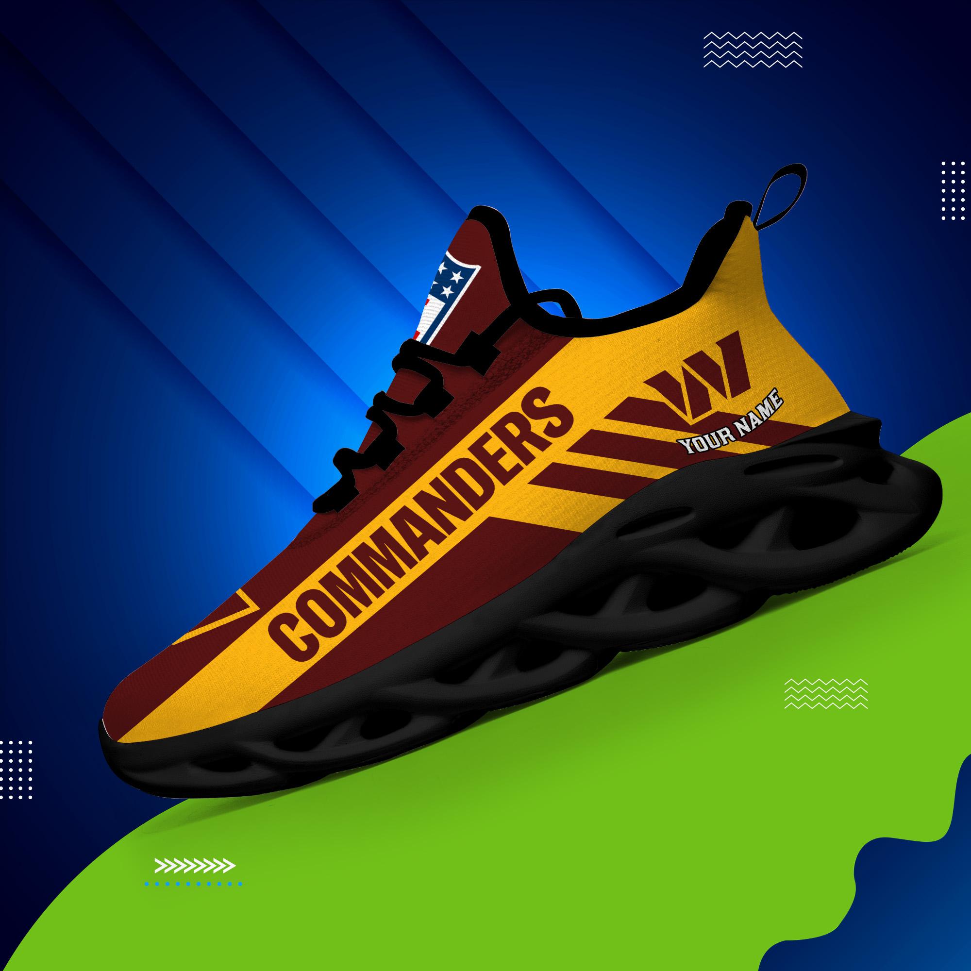 Washington Commanders Black Max Soul Shoes 2025 Versions Custom Name 635