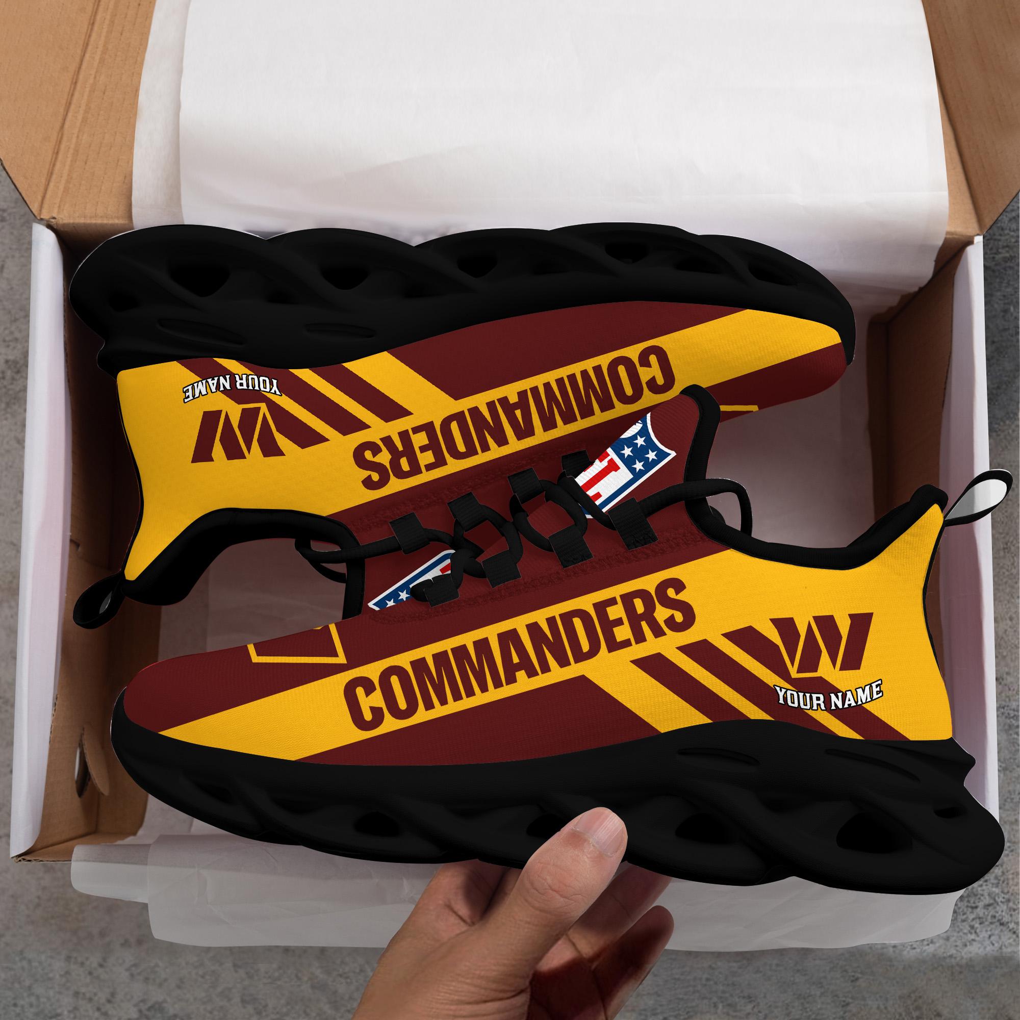 Washington Commanders Black Max Soul Shoes 2025 Versions Custom Name 635