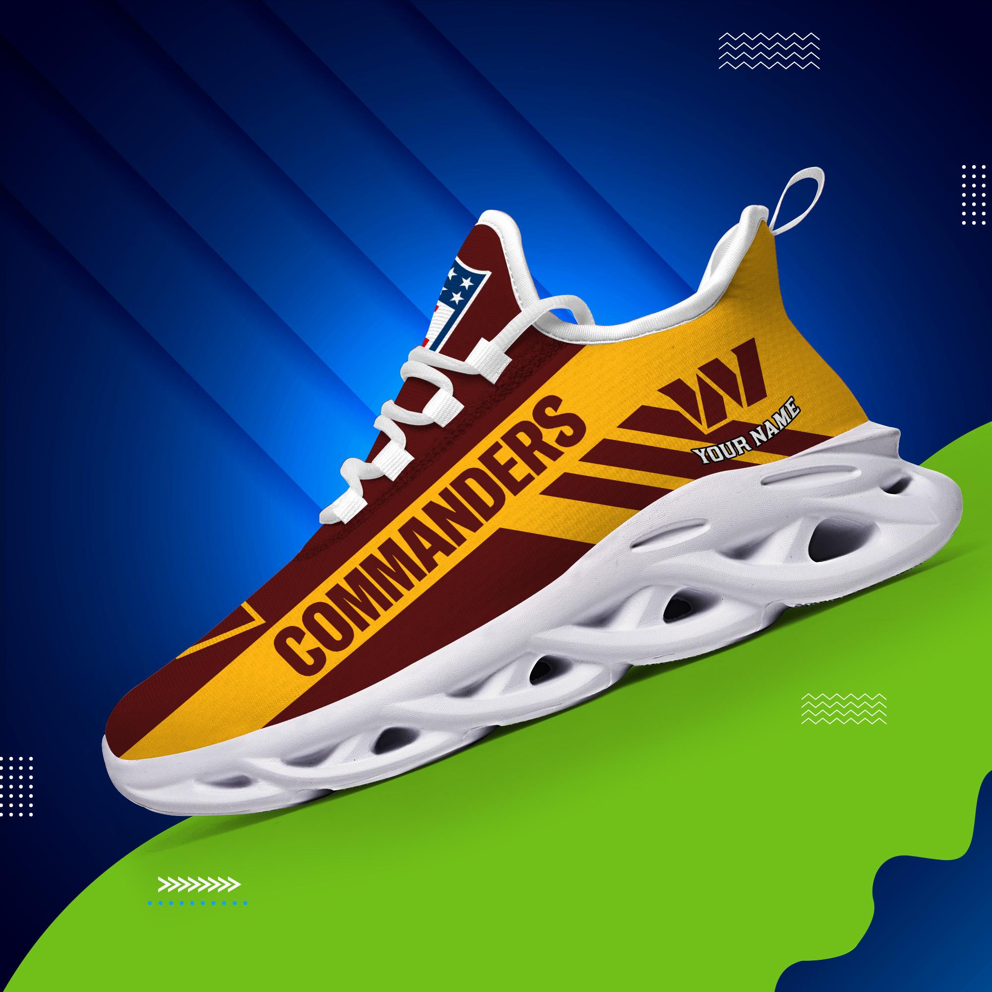 Washington Commanders Black Max Soul Shoes 2025 Versions Custom Name 635