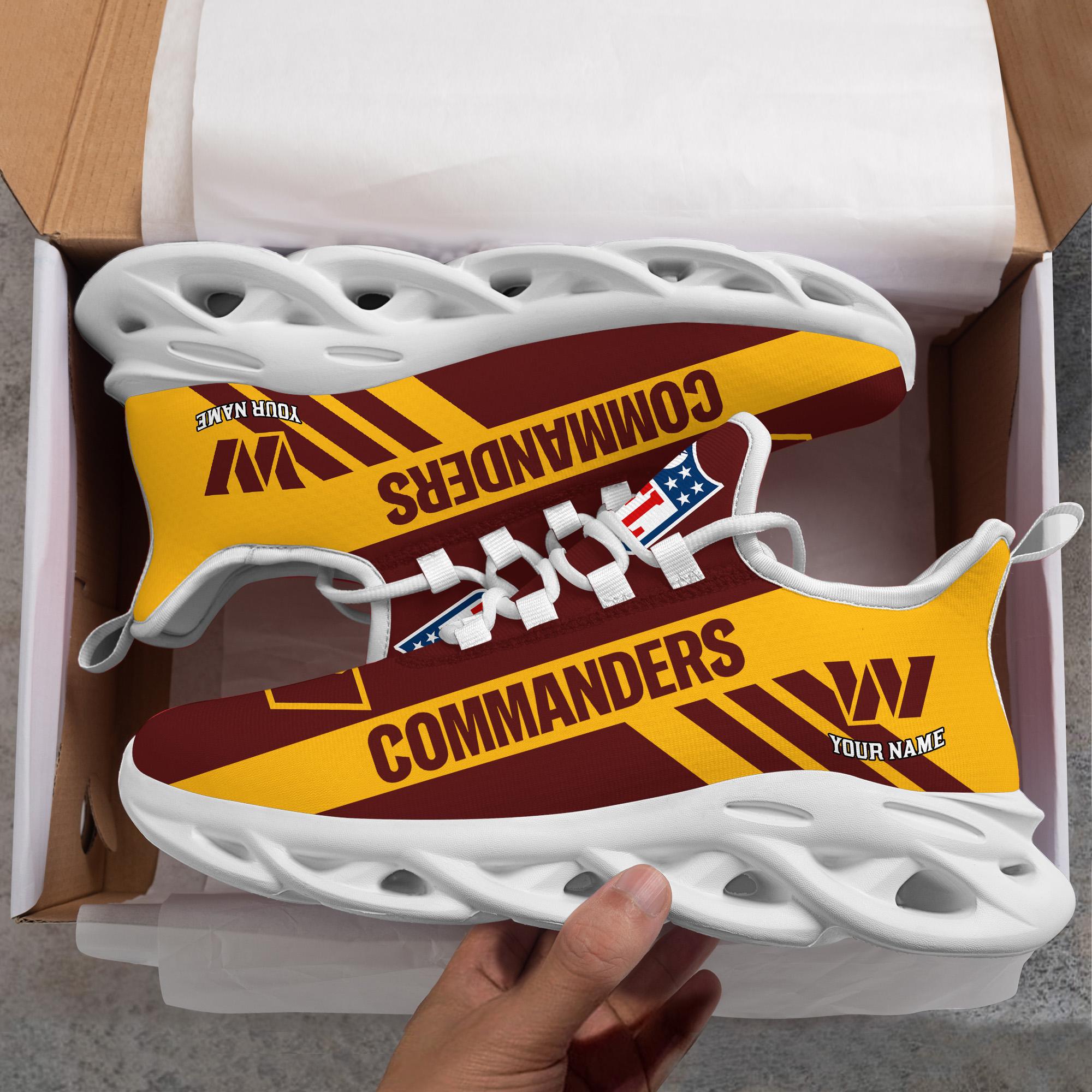 Washington Commanders Black Max Soul Shoes 2025 Versions Custom Name 635