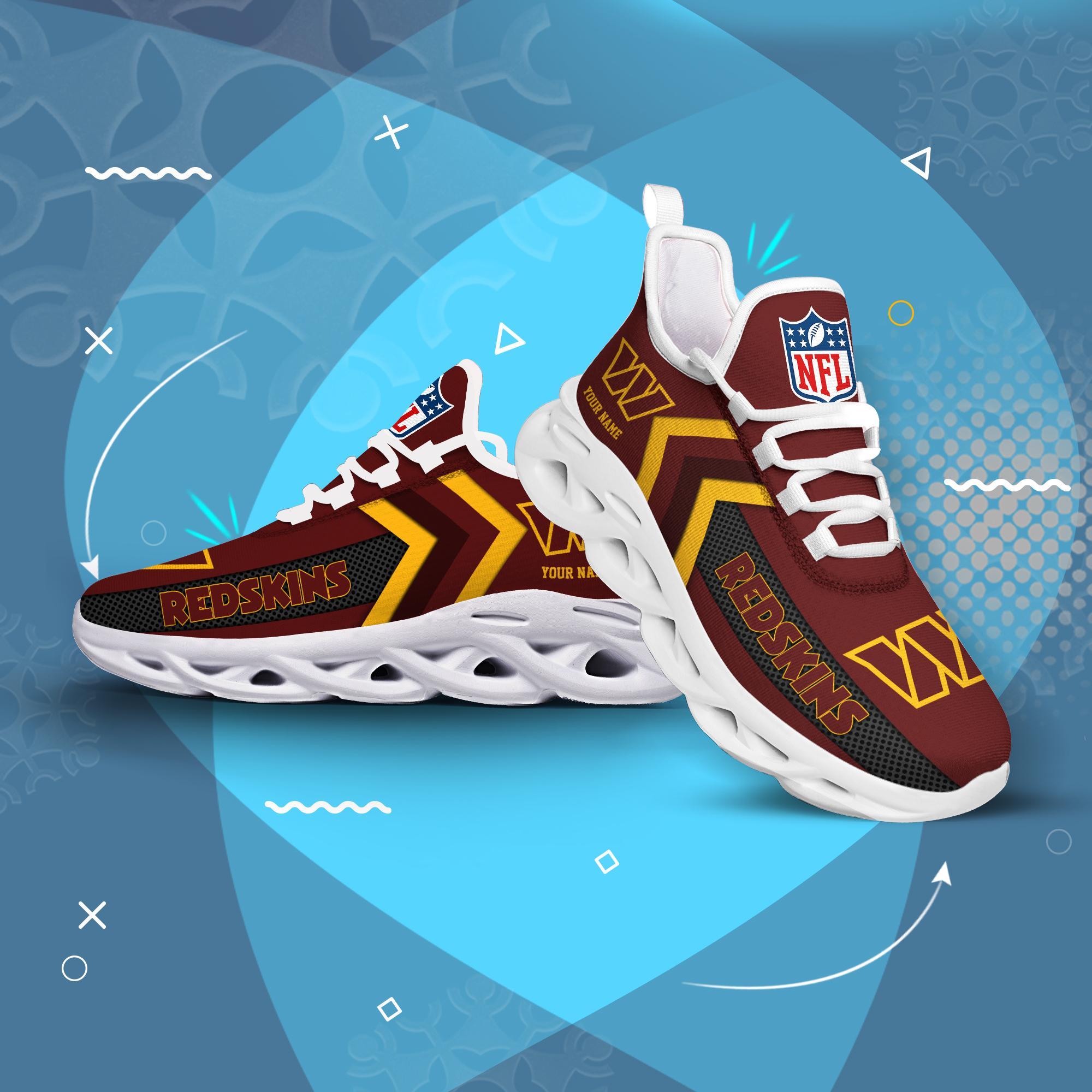 Washington Commanders Black Max Soul Shoes 2025 Versions Custom Name 638