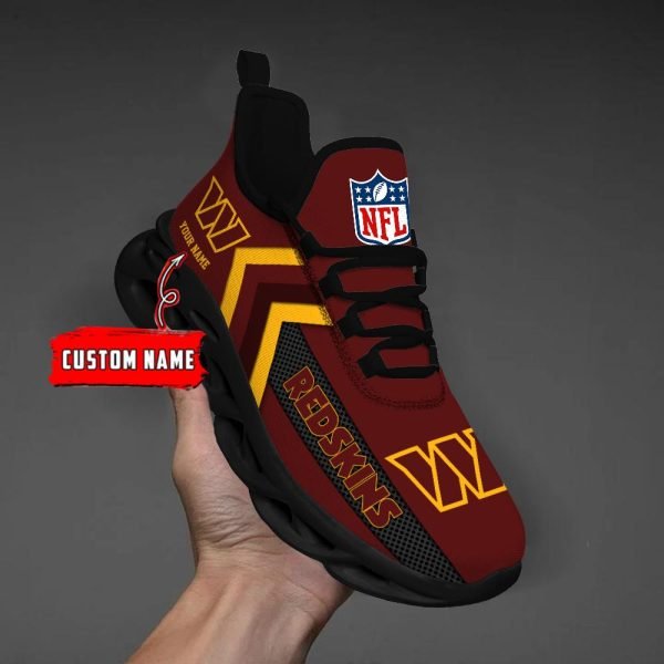 Washington Commanders Black Max Soul Shoes 2025 Versions Custom Name 638