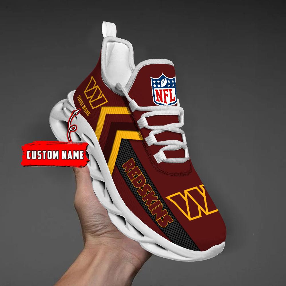 Washington Commanders Black Max Soul Shoes 2025 Versions Custom Name 638