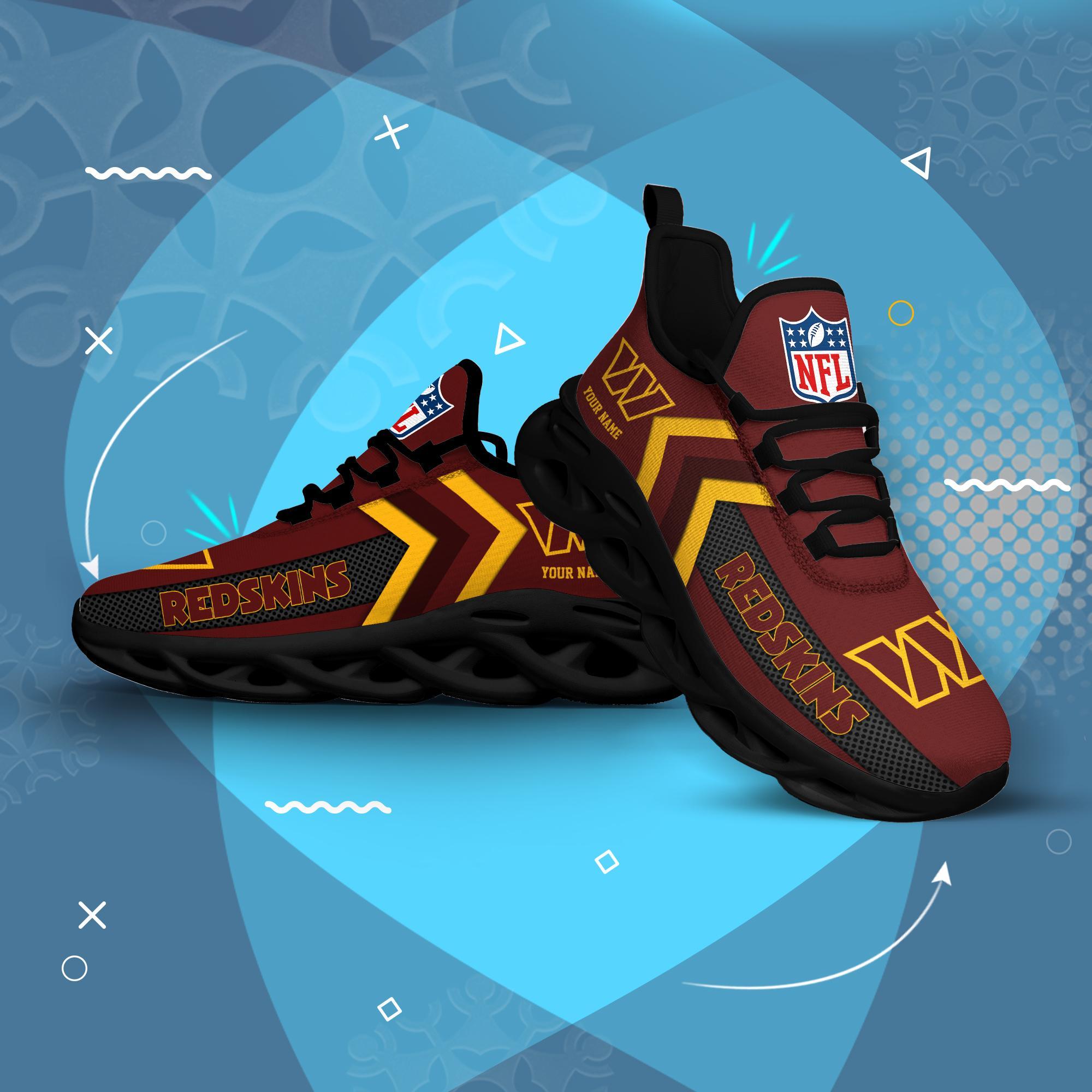 Washington Commanders Black Max Soul Shoes 2025 Versions Custom Name 638