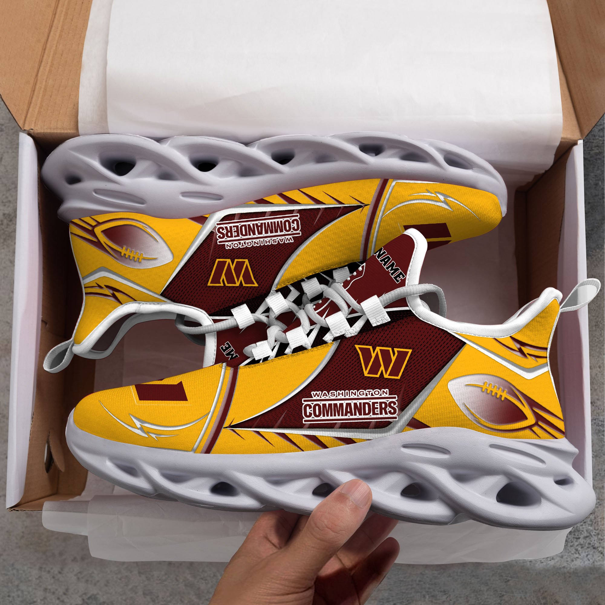 Washington Commanders Sport White C Sneakers 2025 Version Personalized Your Name 528