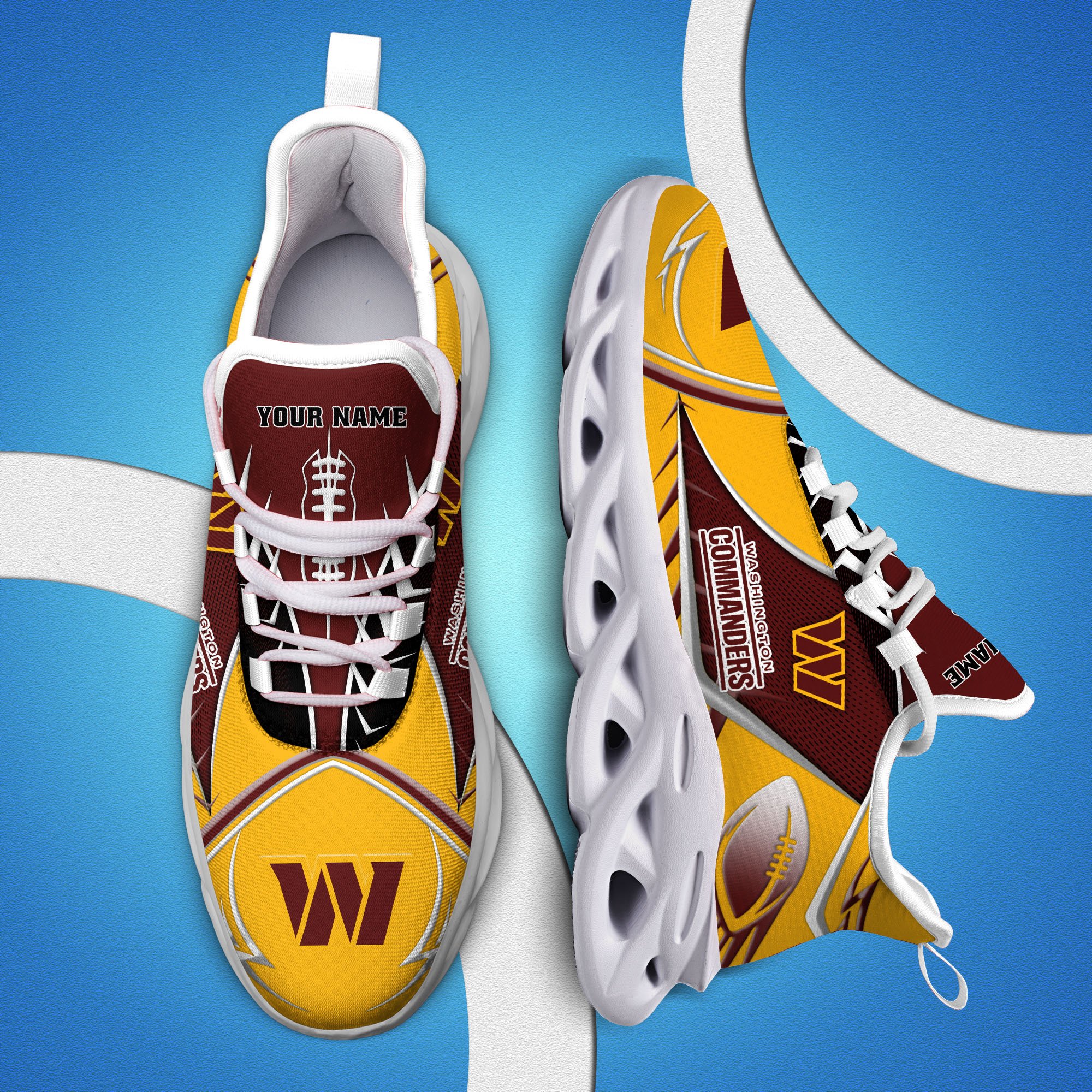 Washington Commanders Sport White C Sneakers 2025 Version Personalized Your Name 528