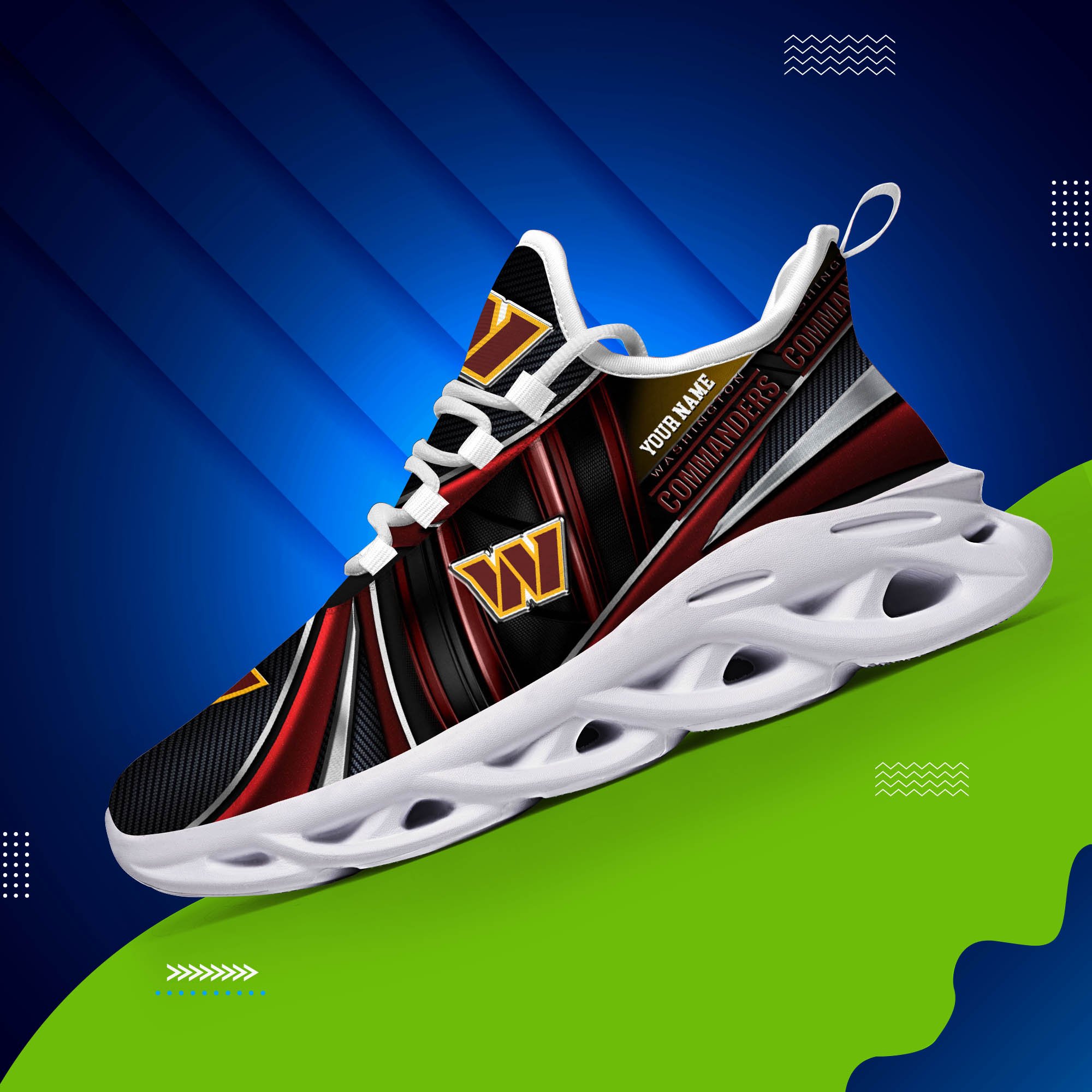 Washington Commanders White C Sneakers 2025 Version Personalized Your Name, Sport Team Sneakers, Sport Gifts PH892
