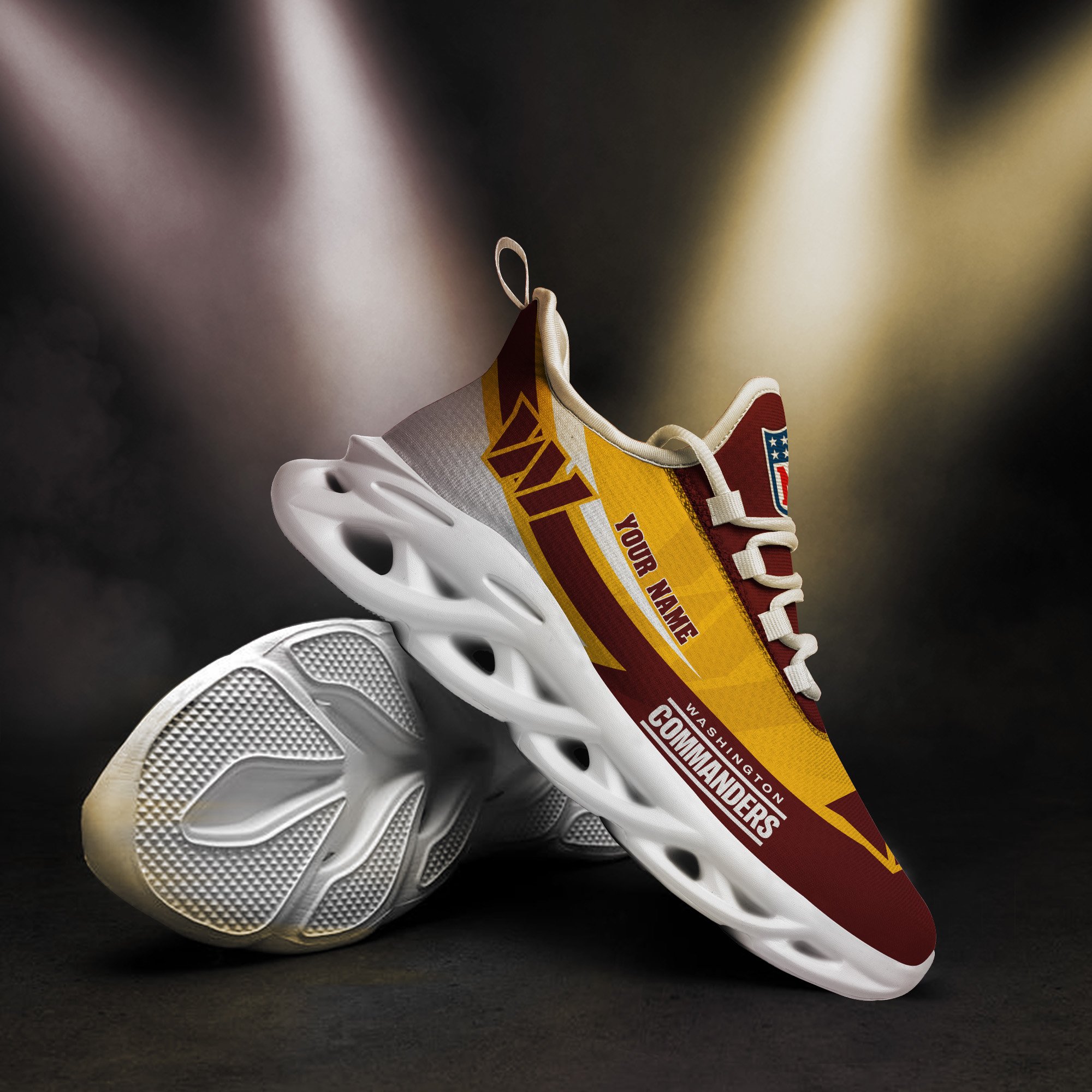 Washington Commanders White Max Soul Shoes 2025 Versions Custom Your Name, Sports Gift For Fan, Sport Gifts PH410