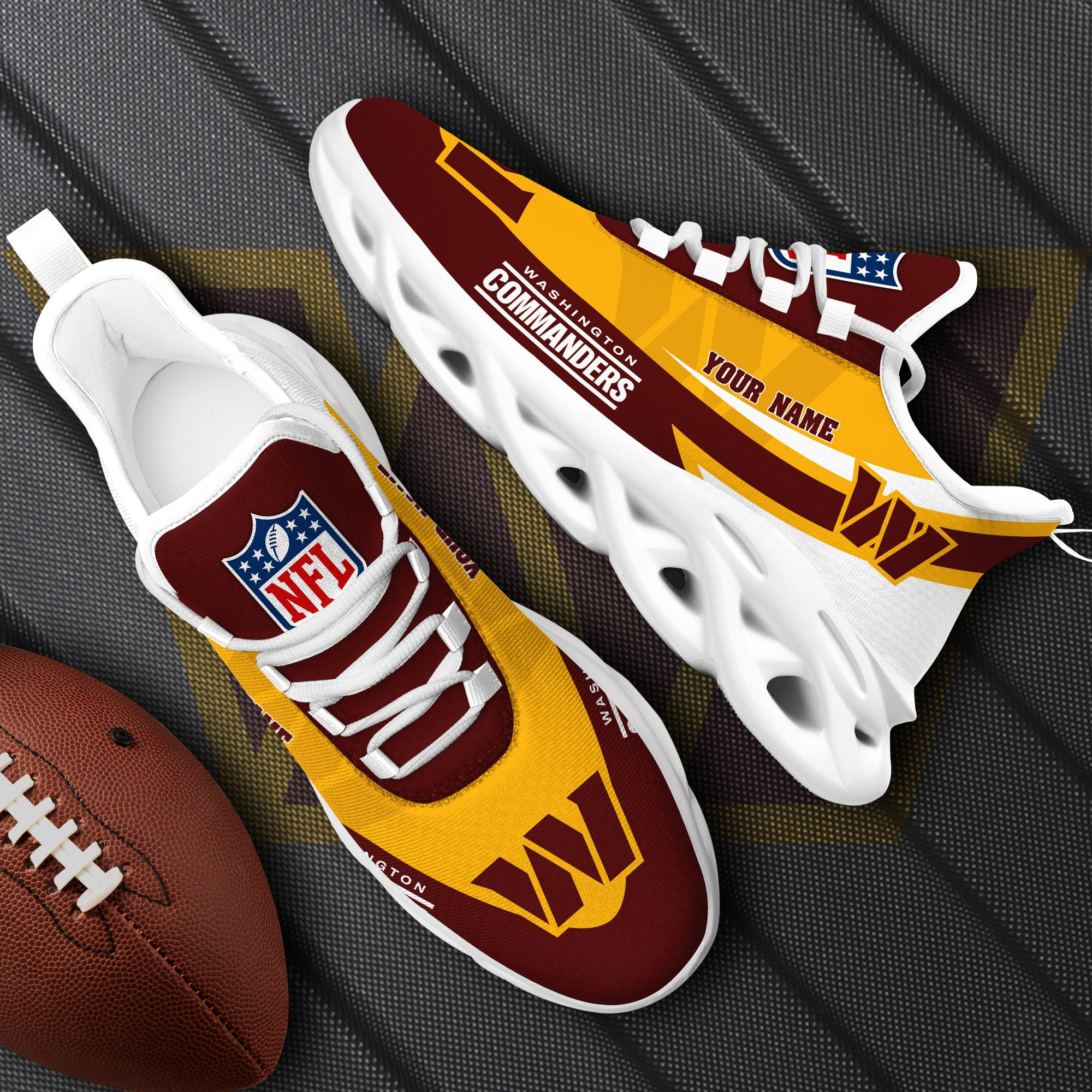 Washington Commanders White Max Soul Shoes 2025 Versions Custom Your Name, Sports Gift For Fan, Sport Gifts PH410