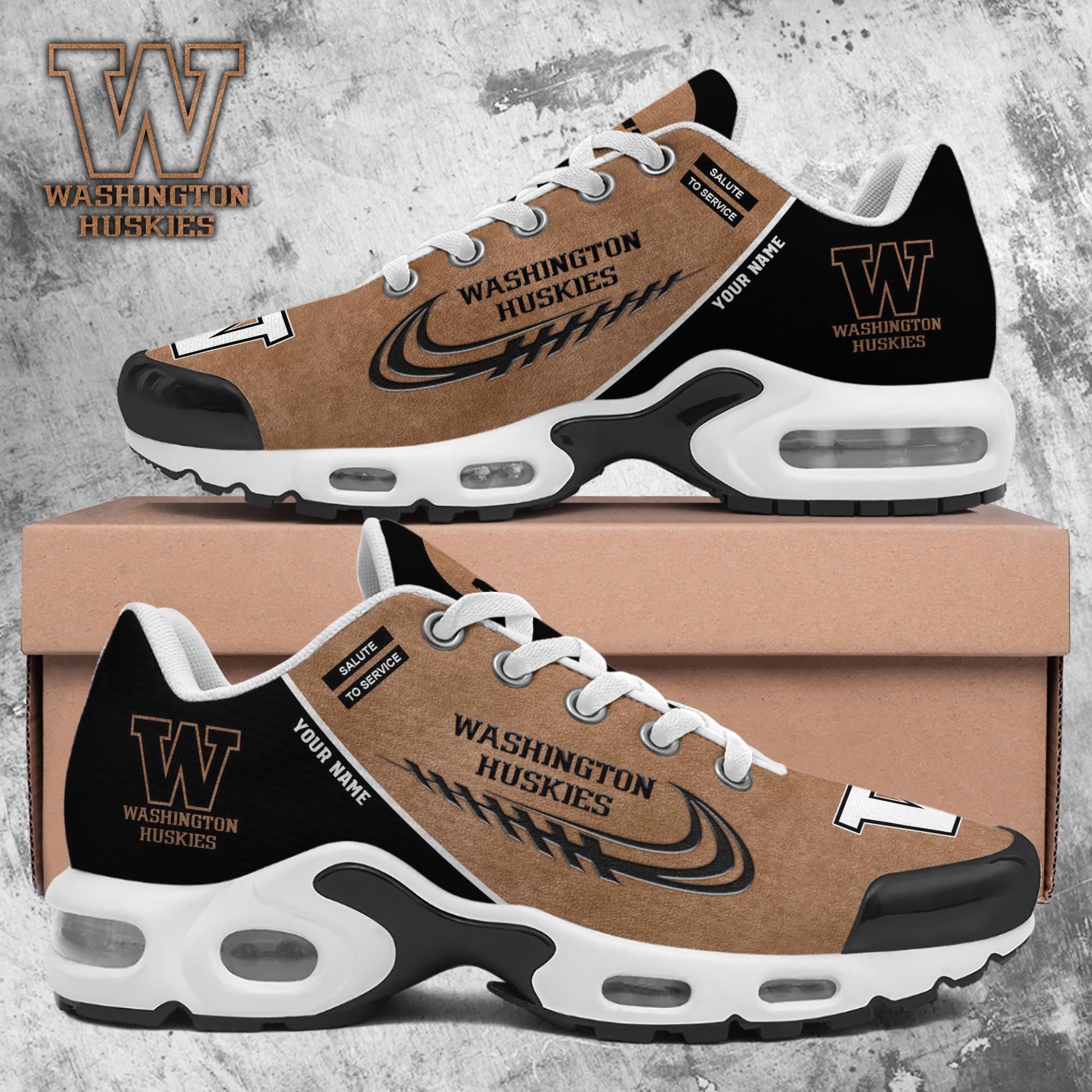 Washington Huskies TN Shoes 2025 Version Custom Name, Shoes For Football Fans, Fan Gifts PH637