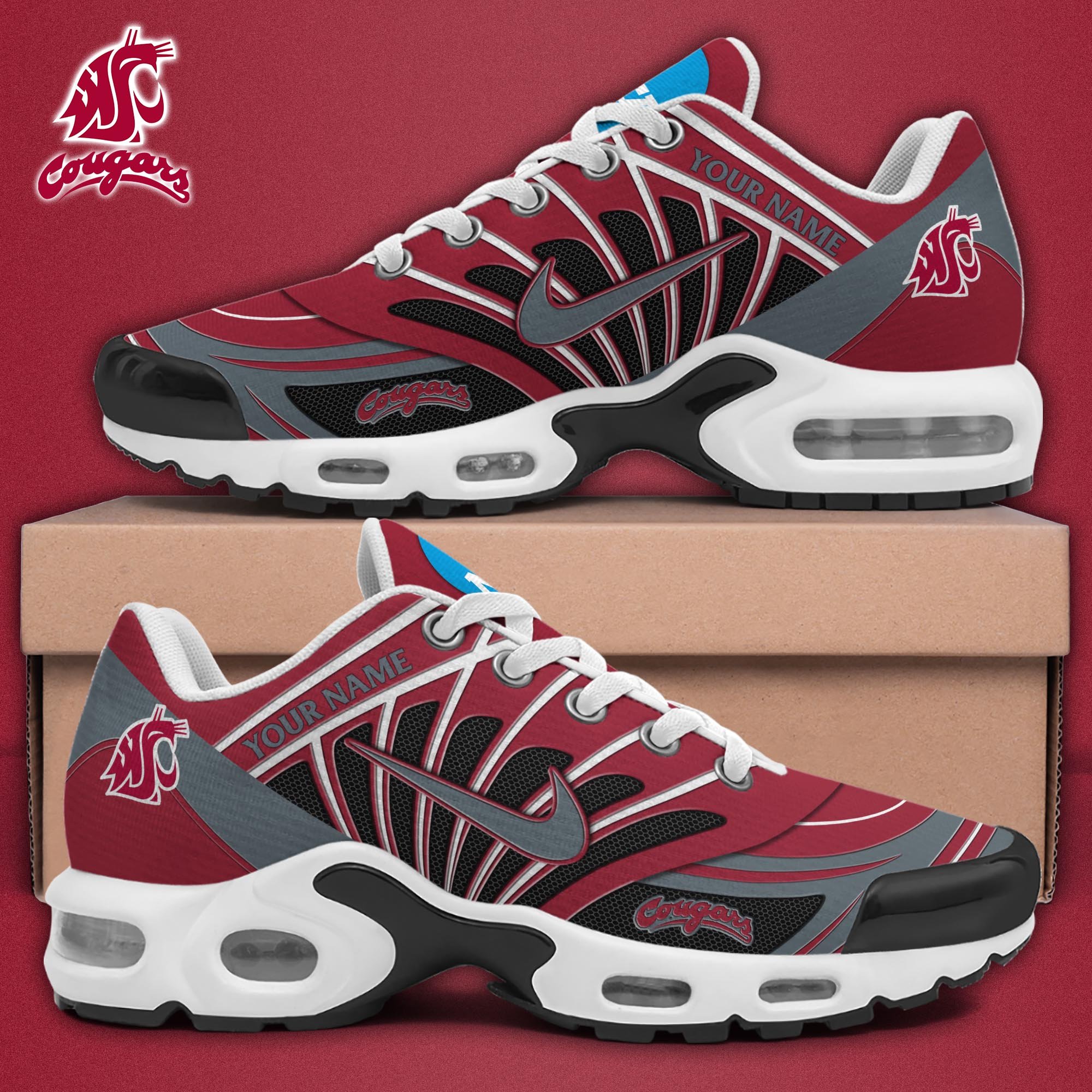 Washington State Cougars TN Shoes 2025 Version Custom Name 